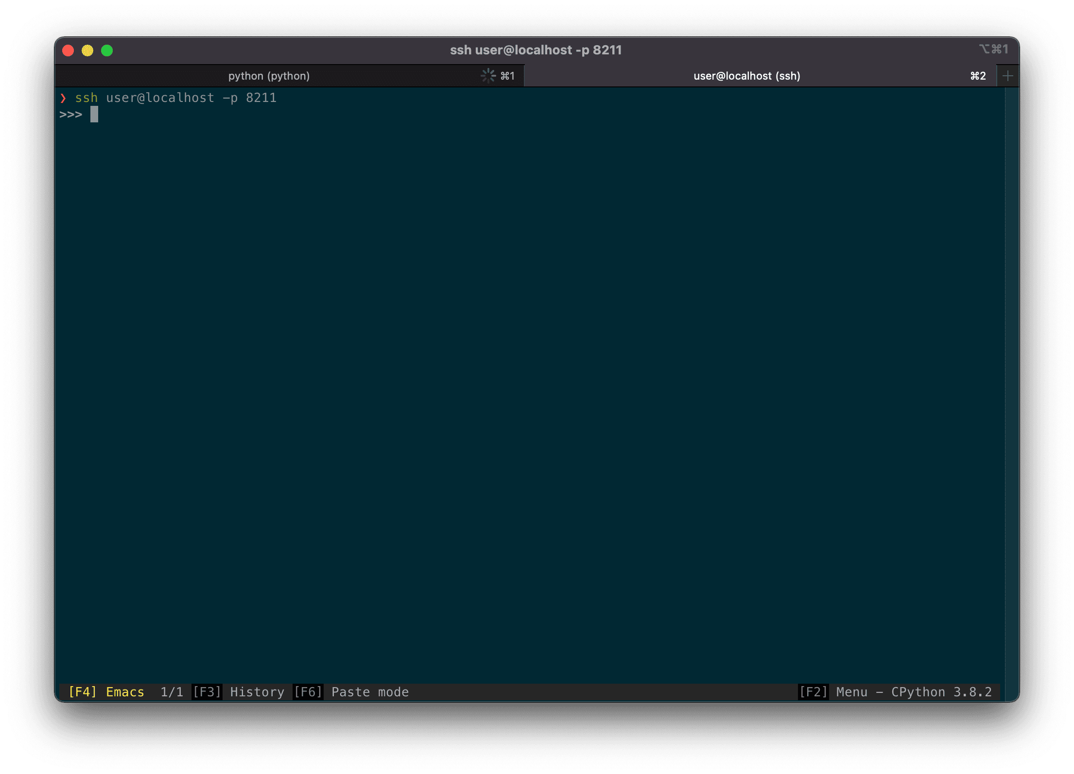 Entering the debug console