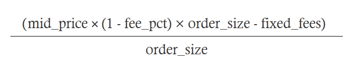 Bid price with transaction cost